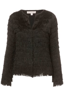 KATE MOSS TOPSHOP VINTAGE Y2k BLACK FRINGE JACKET UK 8 EUR 36 JACKE