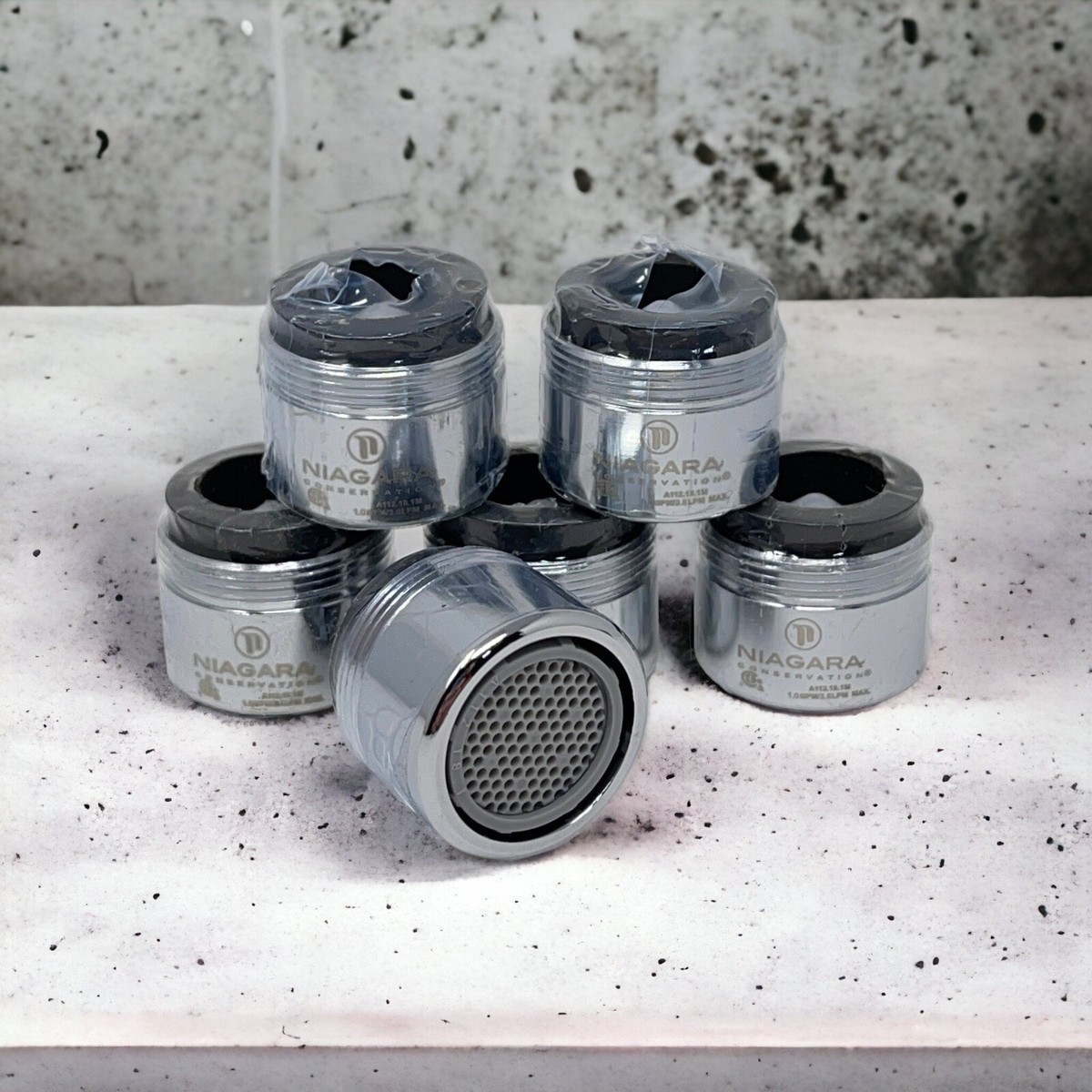 Lot 6 Niagara Conservation 1.0 GPM 3.8 LPM Chrome Faucet Aerator