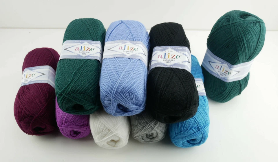 Alize Wolle Alize Lanagold 800 Türkische Wolle 49% Wolle 5x100g fantastisch