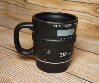 Camera Lens Coffee Cup Mug Black Photography Bitten Into Focus 310ml Camera 