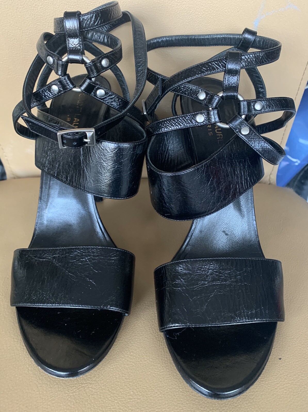 SCARPE SANDALO YVES SAINT LAURENT NERO 40 5