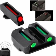 Tactical Fiber Optic Sights Front Rear For Glock 171922232627333839 Us