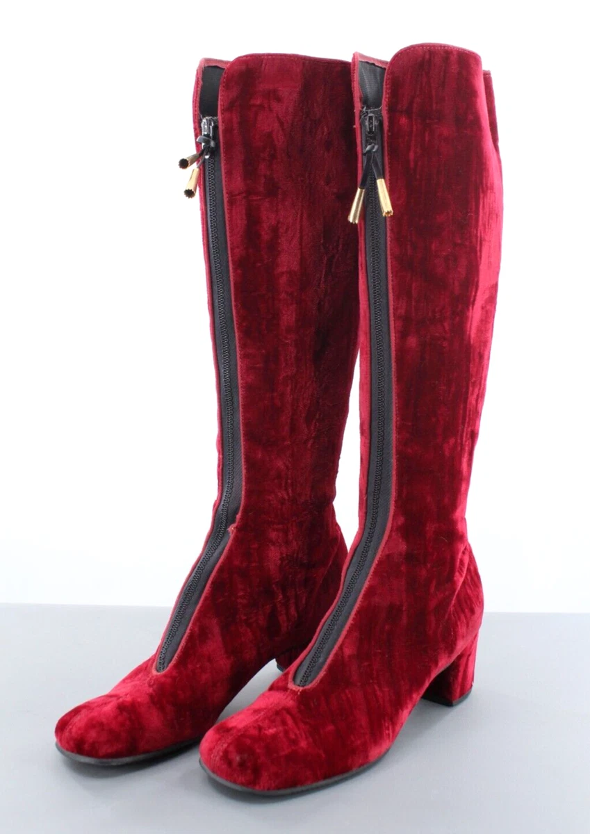 Wine red hotsell knee high boots