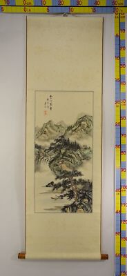 IK559 SANSUI Landscape Hanging Scroll Japanese Art painting