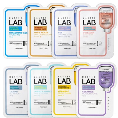 TONYMOLY Master Lab Mask Sheet 6pcs Vitamin Collagen Ceramide Snail EGF Cica