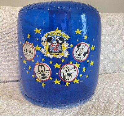 Vintage 90s Toon Disney Channel Inflatable Blow Up Bubble Club Stool Chair Blue
