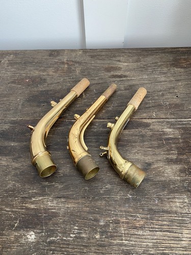 Various Alto Saxophone Sax Neck Lot of 3 Used For Parts Repair Various Brands