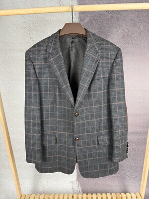 Frank Radloff vintage checkered tweed 2 button blazer
