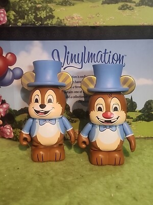 DISNEY Vinylmation 3'' Park Set Imagination Gala Chip And Dale Blue Tuxedo