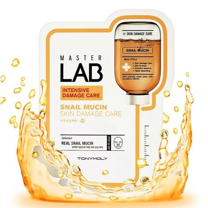 TONYMOLY Master Lab Mask Sheet 19g x 10pcs Snail Mucin Skin Care Mask Sheets New - Image 2 of 4