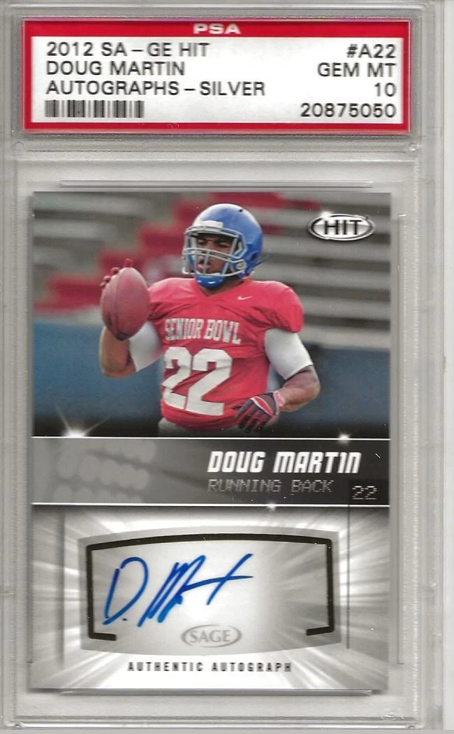 Doug Martin SA-GE Hit Autographs #A22 Silver