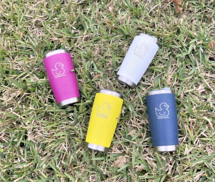 tumbler 20 oz Stainless Steel Laser Engraved with metal straw and brush cleaner.