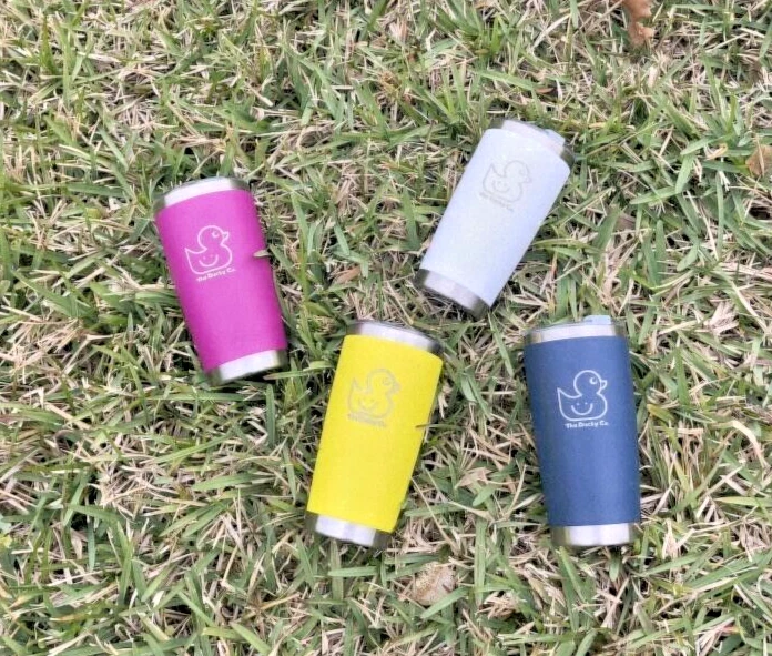 tumbler 20 oz Stainless Steel Laser Engraved with metal straw and brush cleaner.
