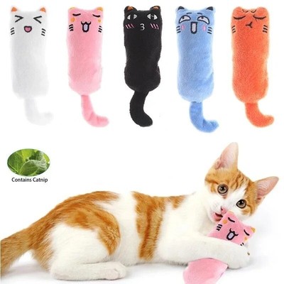 Catnip Rustle Sound Plush Cat Toy Thumb Pillow Kitten Chew Pet Supplies