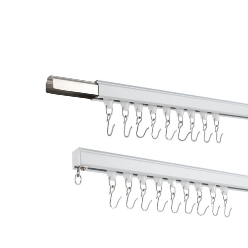 12-18ft Adjustable Curtain Hanging Track System W/ Hooks Ceiling Track Kits - Picture 2 of 13