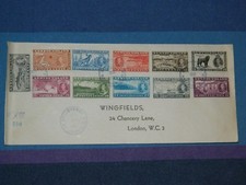 133-CANADA TERRE NEUVE beau courrier de 1937 pour londres avec n°208 à 219 