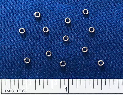 #TJR1(IR) TINY JUMPRINGS 1mm inside/2mm outside SILVER TONE Set-of-12 Jump Rings