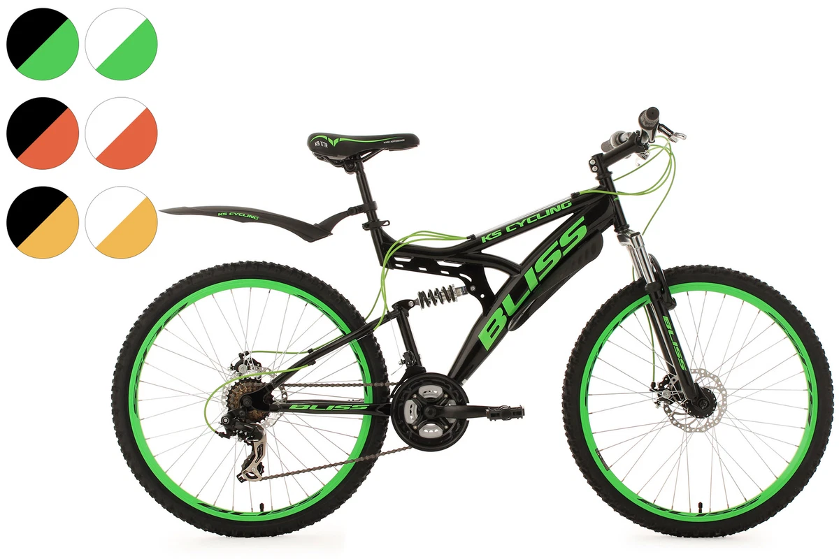 HILAND VTT Femme 26 Pouces 21 Vitesses Avec Suspension Fourche Acier Cadre Freins A Disques Et Garde Boue Vert