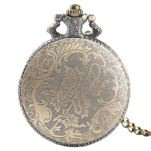 Antique Fire Fighter White Dial Men Quartz Pocket Watch Pendant Chain Gift - Picture 3 of 6