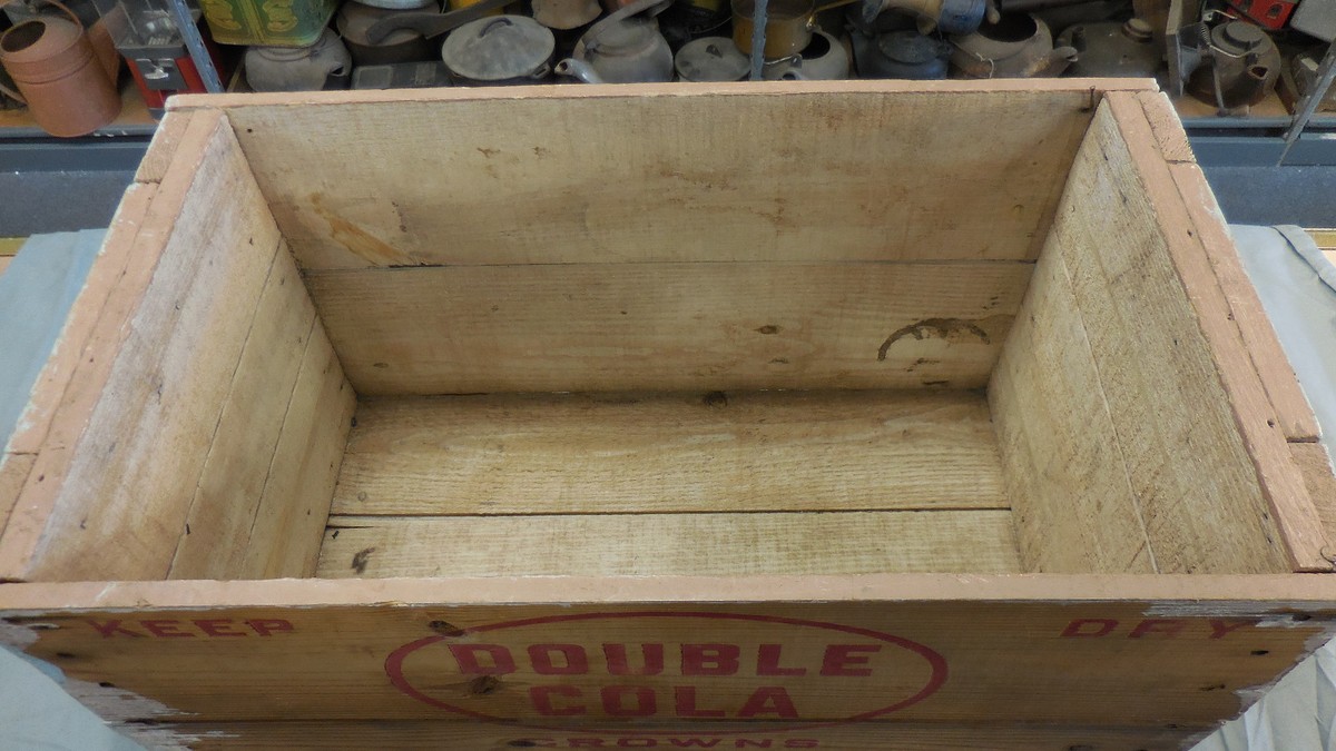 Vintage Large Double Cola Wood Wooden Crate Box Very Nice Clean