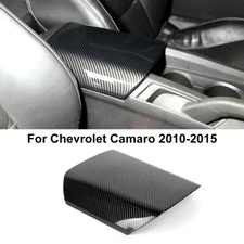 Carbon Fiber Center Armrest Box Panel Trim Cover For Chevy Camaro 2010-2015 ABS
