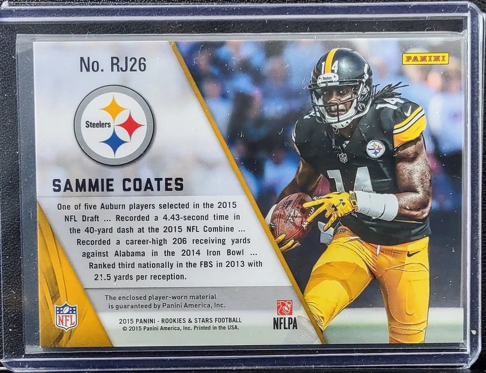 2025 Panini Rookies & Stars Sammie Coates RC Patch #RJ26 Pittsburgh Steelers - Image 2 of 2