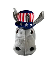 Adult DEMOCRATIC PARTY DONKEY Plush HAT OS Political Costume USA Politics- New