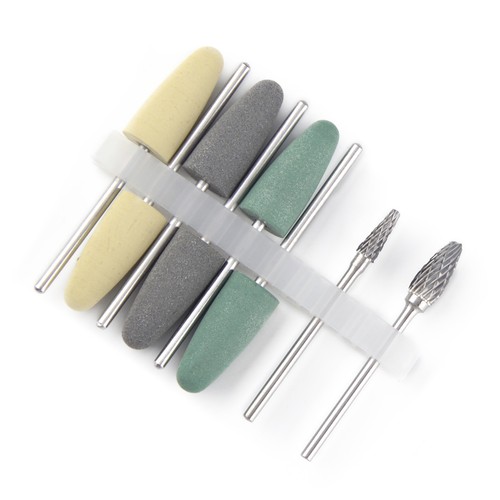 8pcs/Set Dental Acrylic Polishing Burs Drill Resin Base Polisher Rotary
