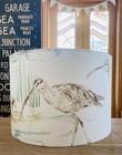 MADE TO ORDER LAMPSHADE SANDERSON ESTUARY BIRDS  MIST/IVORY WHITE DRUM /TAPERED