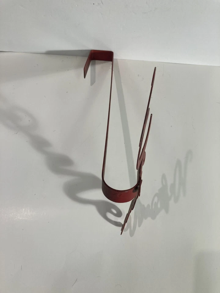 Vintage Rustic Red Metal Over The Door Hanging Welcome Sign; Faded with Patina - Image 3 of 4