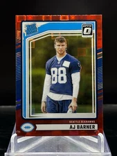2024 Panini Donruss Rated Rookie AJ Barner Red Pandora Seahawks
