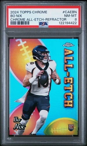 2024 TOPPS CHROME ALL-ETCH REFRACTOR #CAEBN BO NIX ROOKIE RC PSA 8