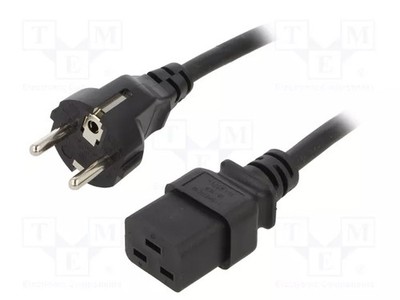 schwarz 1,8m Kabel CEE 7/7 (E/F) Stecker,IEC C19 weiblich