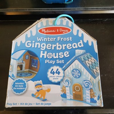 NEW Melissa & Doug Wooden Winter Frost Gingerbread House Play Set Winter (44 Pc)