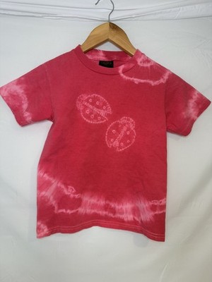 Vintage Changes Girls Pink Lady Bug T-Shirt Tie Dye Size 7 Kids Juniors 