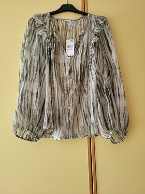 Mango MNG,Damen  Bluse, XL,neu,Volant,Oberteil, Shirt