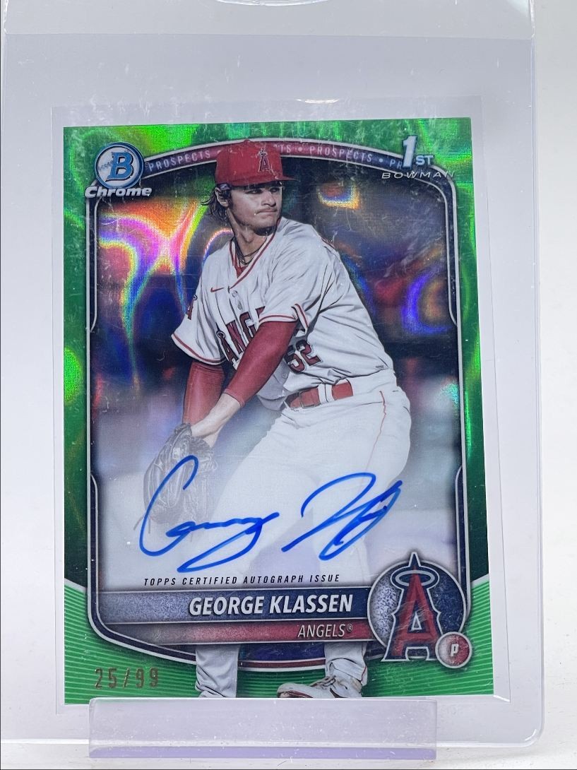 GEORGE KLASSEN 2025 BOWMAN CHROME 1ST AUTOGRAPH GREEN LAVA AUTO /99 Q1725