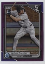 2024 Bowman Draft Chrome Purple Refractor /250 Casey Saucke II #BDC-33 0e23