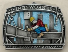 The Great American Buckle Co. - Ironworker Hangin’ Iron - Belt Buckle - 1986