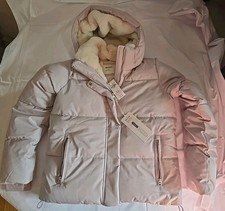HOLLISTER FAUX FUR LINED ALL WEATHER PUFFER JACKET Pink XS