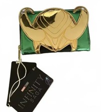 Cartera Loungefly Marvel Metálica Loki Cosplay Cremallera Alrededor - Nueva