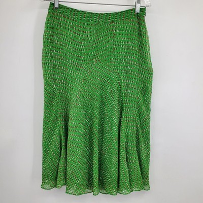 Broadway & Broome Green Y2K Chiffony Speckled Dotted Women's Skirt Size 10