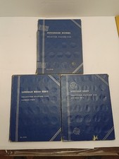 Whitman Coin Albums Two Lincoln Cent #2 Sets 1941, One Jefferson Nickel Set 1938