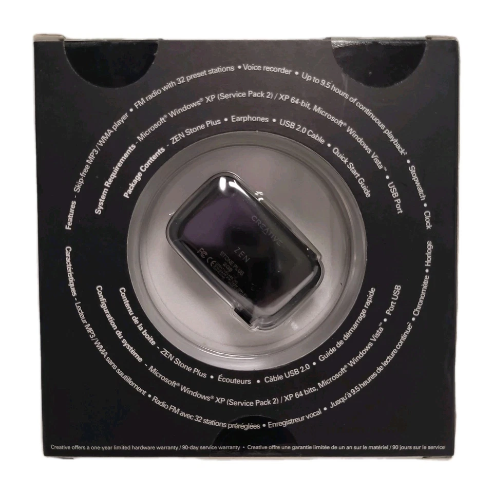 NIB Creative ZEN Stone Plus FM Radio Voice Recorder 2 GB MP3 WMA Media Player - Image 2 of 4