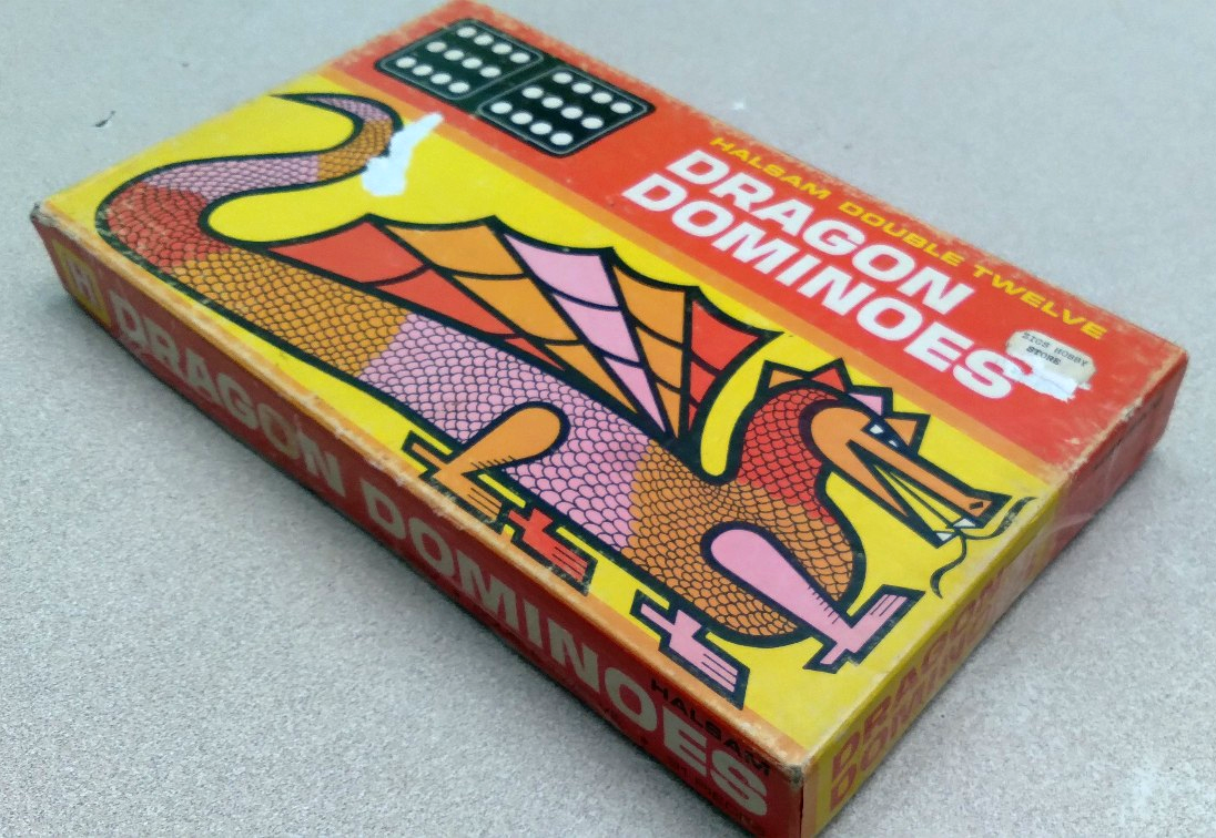 張五飛　ナンジャタウン　12点セット VINTAGE 1960's HALSAM DOUBLE TWELVE DRAGON DOMINOES No. 1220 IOB