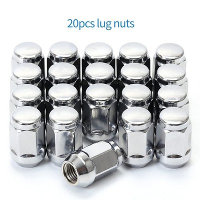 20Pc 1/2-20x35 Ford Lug Nut Chrome 19mm Hex Fit F150 F100 Explorer Edge