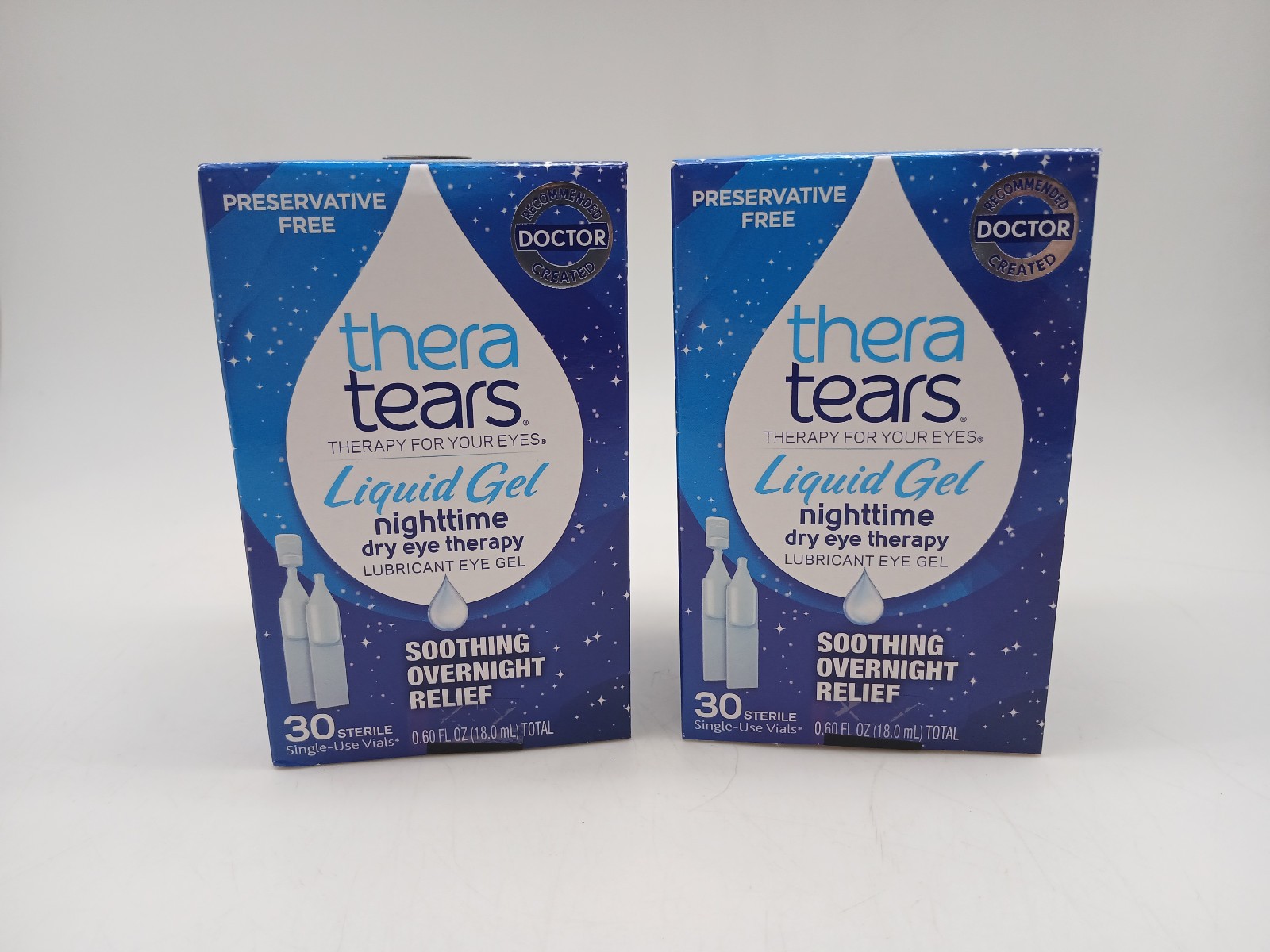 TheraTears Nighttime Dry Eye Gel 2-Pack | 60 Sterile Single-Use Tubes Total