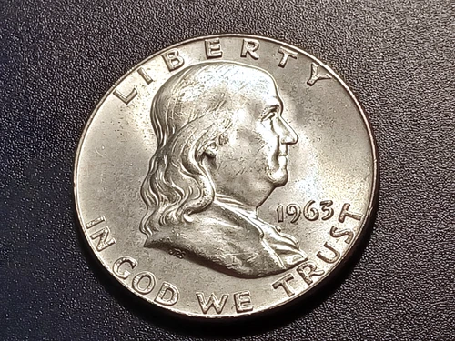 Gem BU FBL 1963-D Franklin Half Dollar