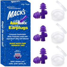 Mack'S Aquablock Swimming Earplugs, 3 Pair - Comfortable, Waterproof, Reusable