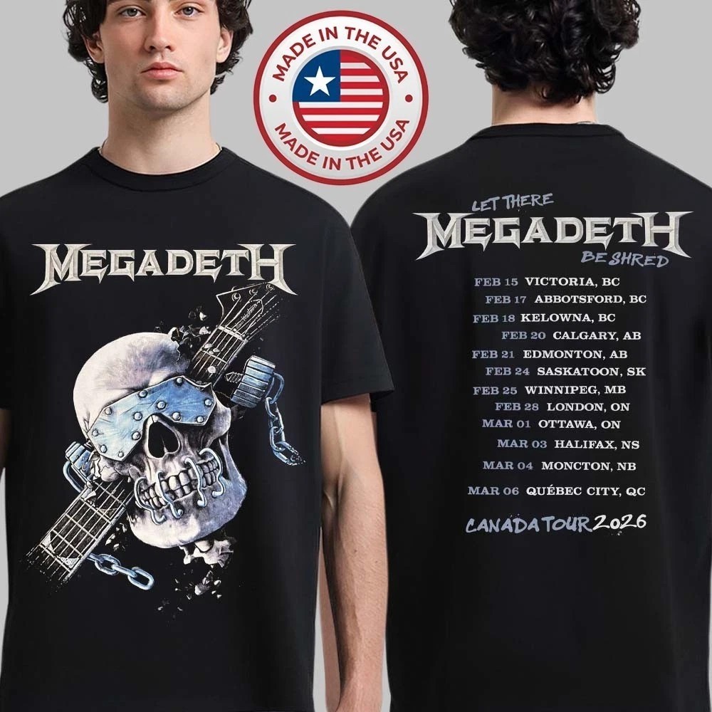 Megadeth Canada 2026 Tour Merch Vic Let There Be Shred Unisex T